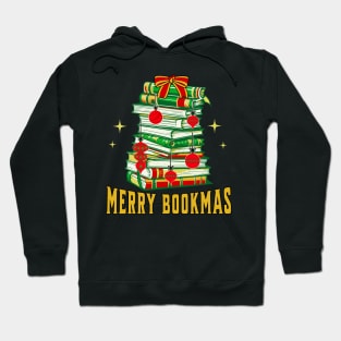 Merry Bookmas Gold Stack of Books Hoodie